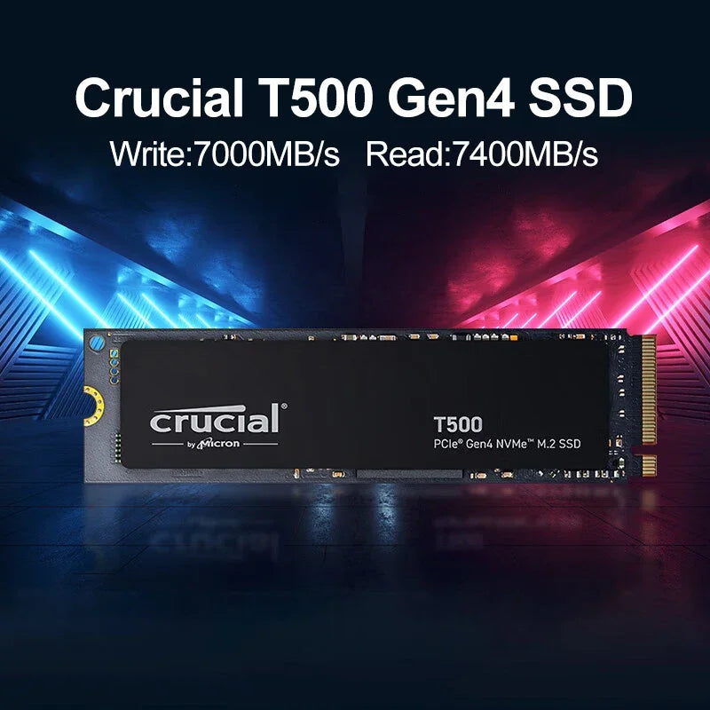 Crucial T500 1TB PCIe Gen4 NVMe M.2 SSD 7300MB/s High Speed Gaming Drive,Fit PS5 Laptop PC,OEM Original CT1000T500SSD8 Pi-Mart