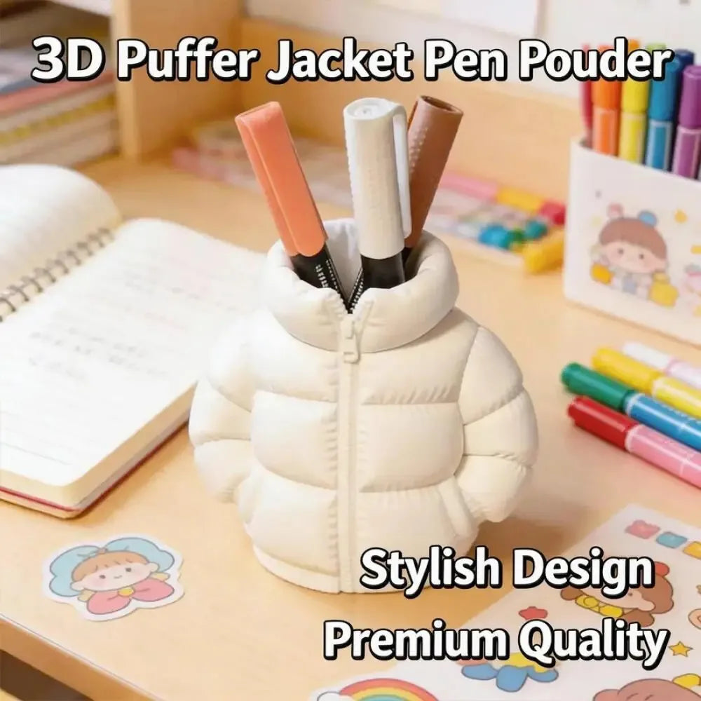 Down Jacket-Shaped Pen Holder Desktop Organizer for Stationery Makeup Brushes Home Office Shelf Decor, for Shool Gift LadyShow.Store