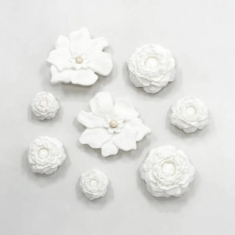 Cute Shoe Charms Set DIY Flower Hole Shoe Buckle Shoes Accessories 3D Flower Bouquet Bone White Hole Shoe Decorations For Women Pi-Mart