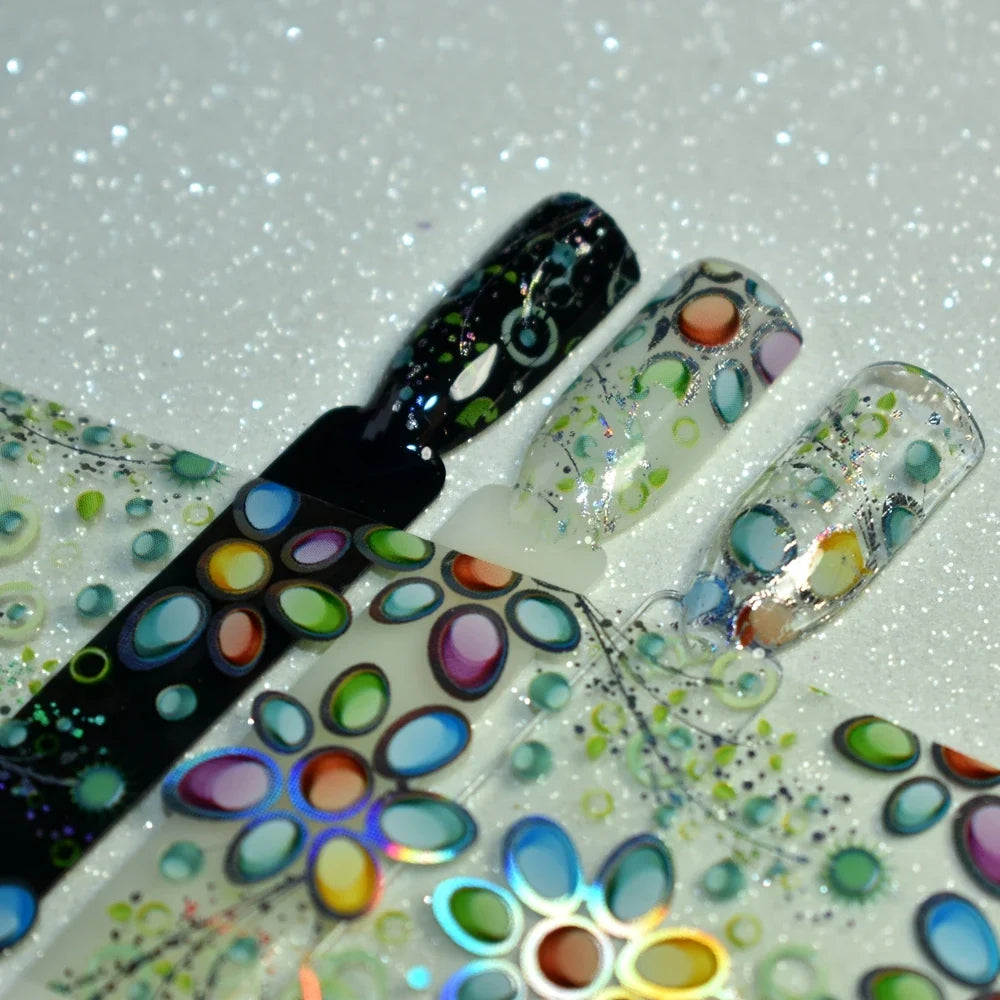 More Than 250 Design Beautiful Designed Nail Art Product Nail Glue transfer Foil Beautiful Flower Purple Orange Tri Light Beauty