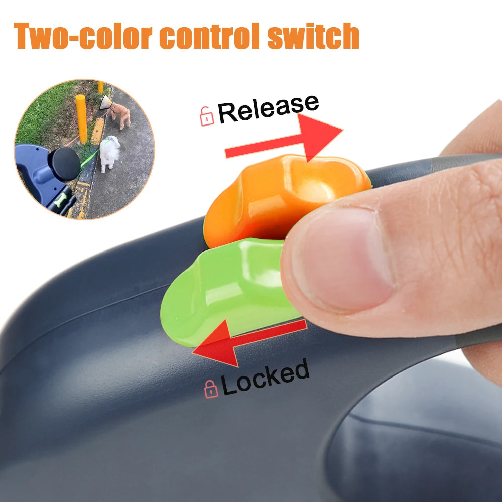 3m Retractable Dog Leash For Small Dogs Reflective Dual Pet Leash Lead 360 Swivel No Tangle Double Dog Walking Leash With Lights Pi-Mart