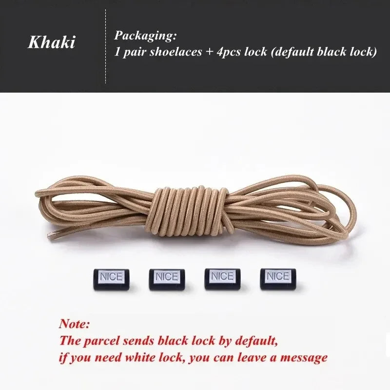 Fashion No Tie Shoelaces Elastic Laces Sneakers Flat Shoe Laces Without Ties Kids Adult Quick Shoelace One Size Fits All Shoes Pi-Mart