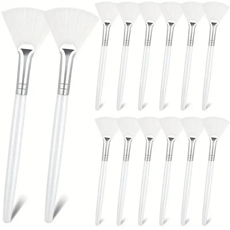 3/6/12 Pieces Facial Fan Mask Brushes Soft Mask Brush Applicator Esthetician Facial Mask Brushes For Women Girls Cosmetic Tools Tri Light Beauty
