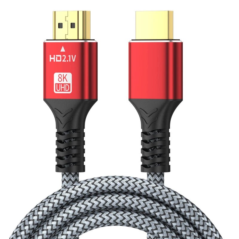 8K HDMI2.1 Cable High Speed HDMI 8K Cable 60HZ 2.1V 4K 144HZ 3D TV Computer Monitor Projector PS Game Console Audio And Video Pi-Mart