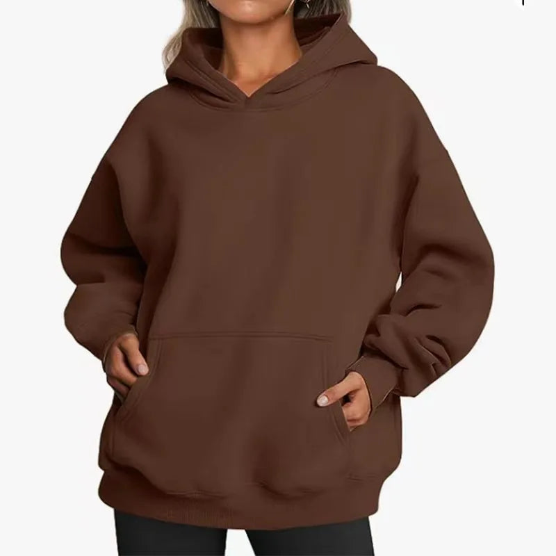 New Women Casual Hoodies Men and Women Fleece Warm Hoodies Spring Autumn Pullovers Fashion Multiple Colour Oversized Sweatshirts Pi-Mart