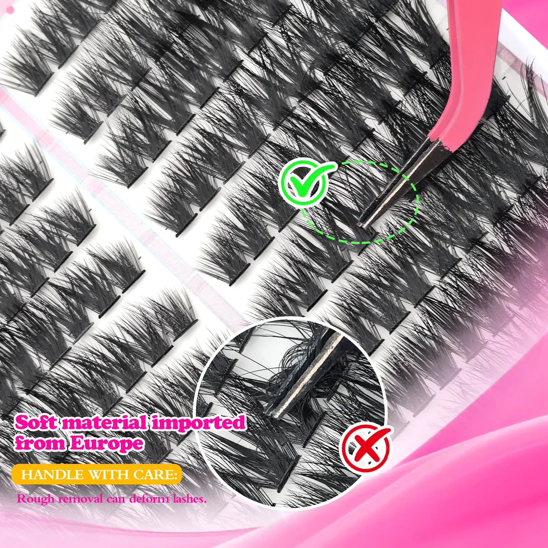 False Eyelashes Natural Wispy Individual Cluster Lashes Easy to Apply Soft & Lightweight Reusable for Daily Makeup LadyShow.Store