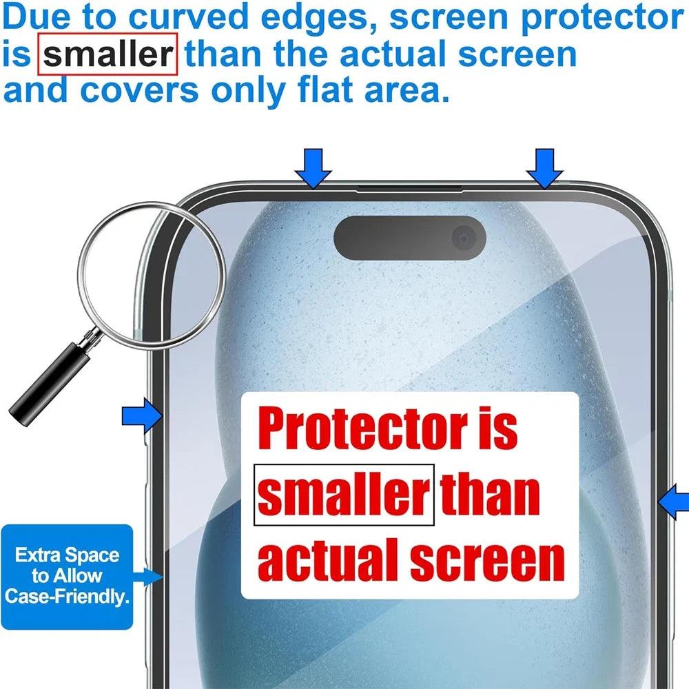 Clear Glass Film For iPhone 17 16 15 Pro Max Screen Protector For iPhone 11 12 13 14 15 Pro Tempered Glass IPhone13 Mini 16 Plus LadyShow.Store