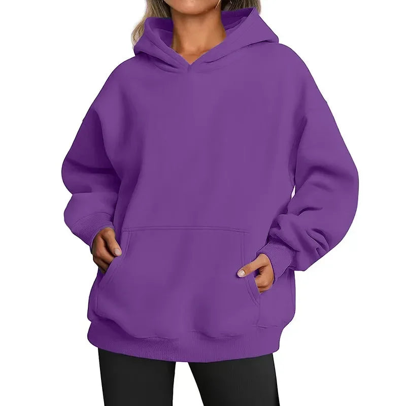 New Women Casual Hoodies Men and Women Fleece Warm Hoodies Spring Autumn Pullovers Fashion Multiple Colour Oversized Sweatshirts Pi-Mart