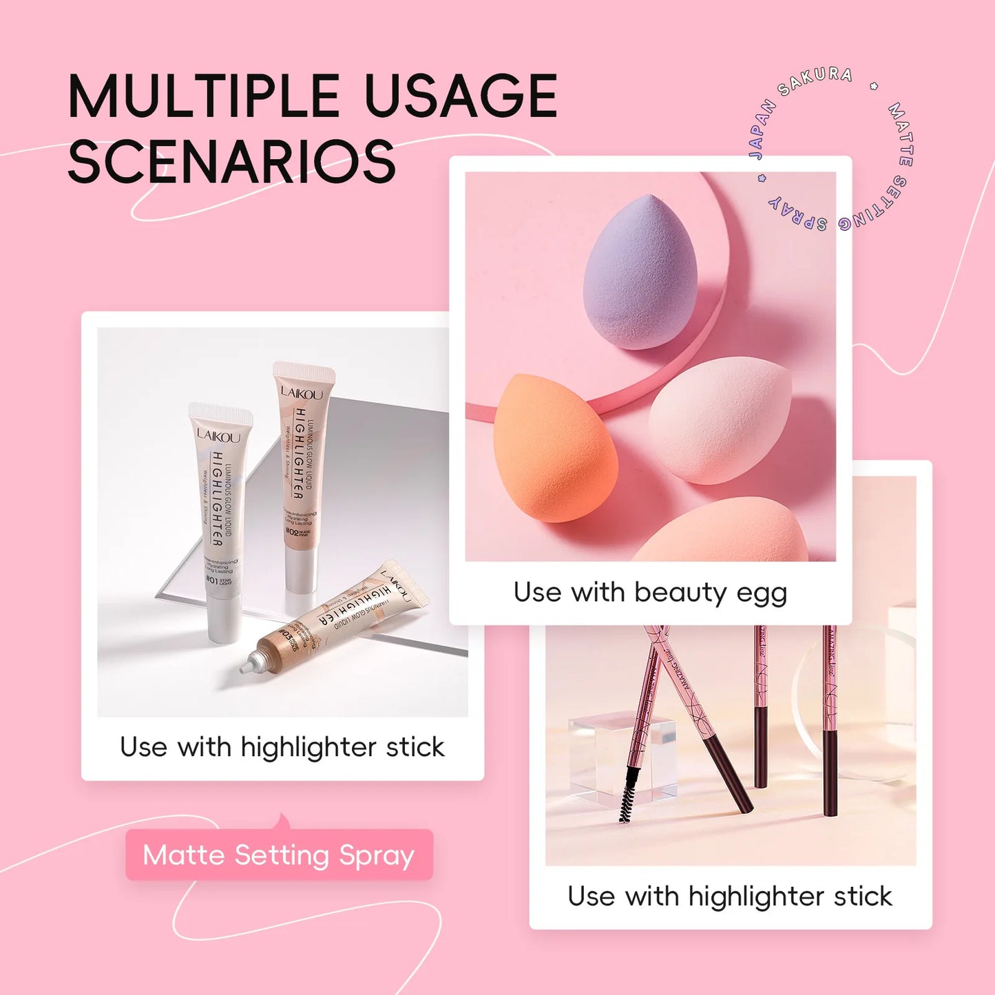 Sakura Matte Setting Spray 80ml Long Lasting Makeup Fixer Moisturizing Oil Control Non Sticky Face Mist For All Day Fresh Look Pi-Mart