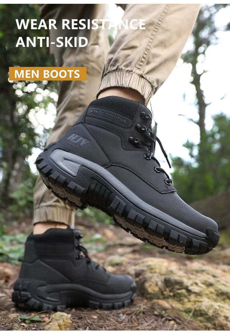 New Men's Boots Fashion Outdoor Boots Breathable Hiking Boots Autumn Shoes Sneakers Lightweight Non-slip Men Desert Ankle Boots Pi-Mart