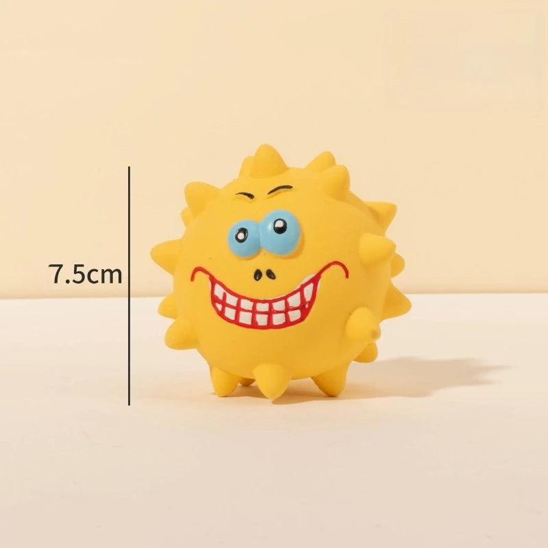 Cute Cartoon Big-Eyed Dog Sound Dog Toy Eco-Friendly Latex Interactive Pet Toy Ball Fun To Relieve Boredom Pi-Mart