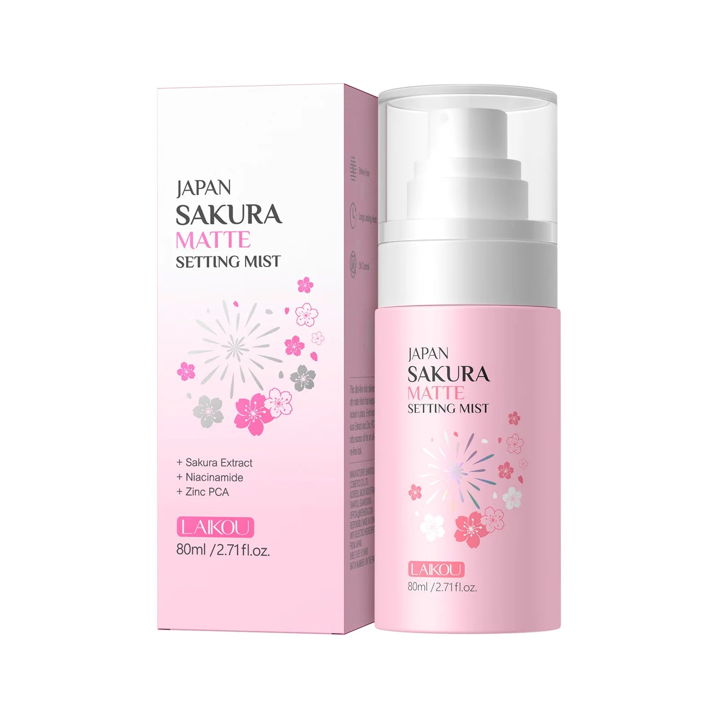 Sakura Matte Setting Spray 80ml Long Lasting Makeup Fixer Moisturizing Oil Control Non Sticky Face Mist For All Day Fresh Look Pi-Mart