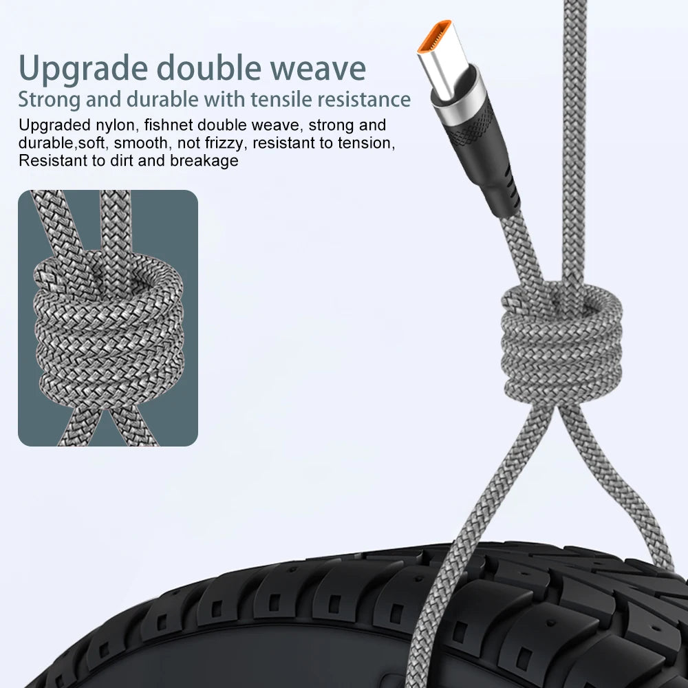 USB Type C 6A Super- Charging Cable For Huawei USB C Extended 1m 2m 3m 5m 8-Meter Cable For Xiaomi Vivo Leeco OnePlus Oppo Pi-Mart