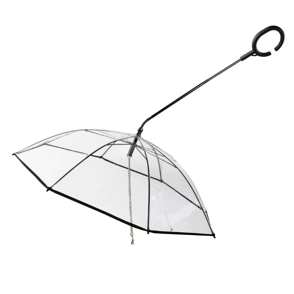 New Transparent Pet Umbrella Well Made Detachable Adjustable Rainy Day Outdoor Dog Walking Leash for Small Dogs Pet Supplies Pi-Mart