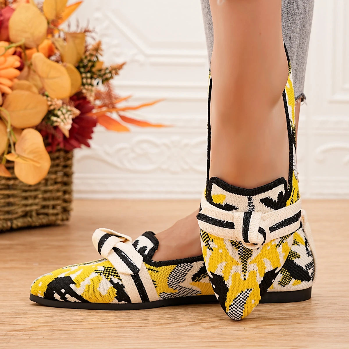 New Women's Loafers Ballet Flat Shoes Spring/autumn Fashion Pointed Toe Casual Low Heeled Women's Flat Shoes  Size 36-43 Pi-Mart