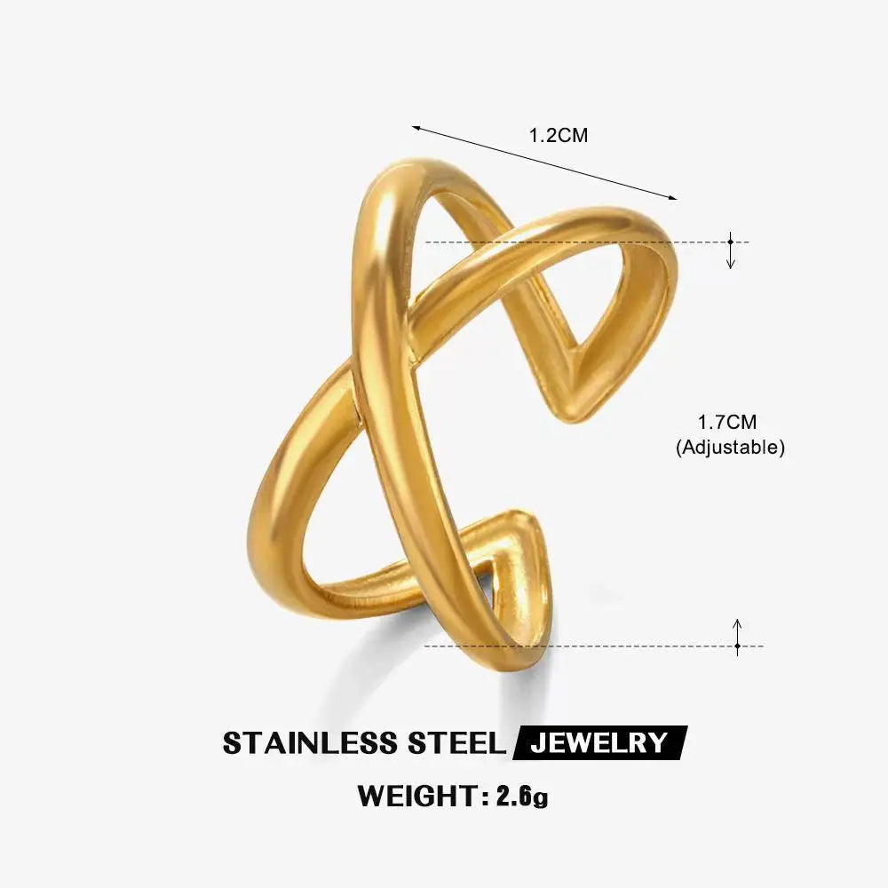 High End Waterproof Hollow Stainless Steel Finger Ring Trendy for Women Personalize Jewelry Wholesale Pi-Mart