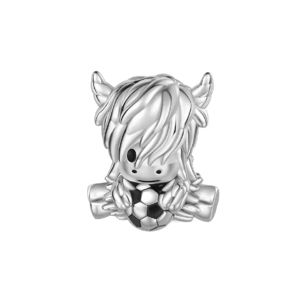 Fashionable 925 Sterling Silver Highland Cow Animal Pendant Suitable for Bracelets, Necklaces, DIY Women's Jewelry Accessories Pi-Mart
