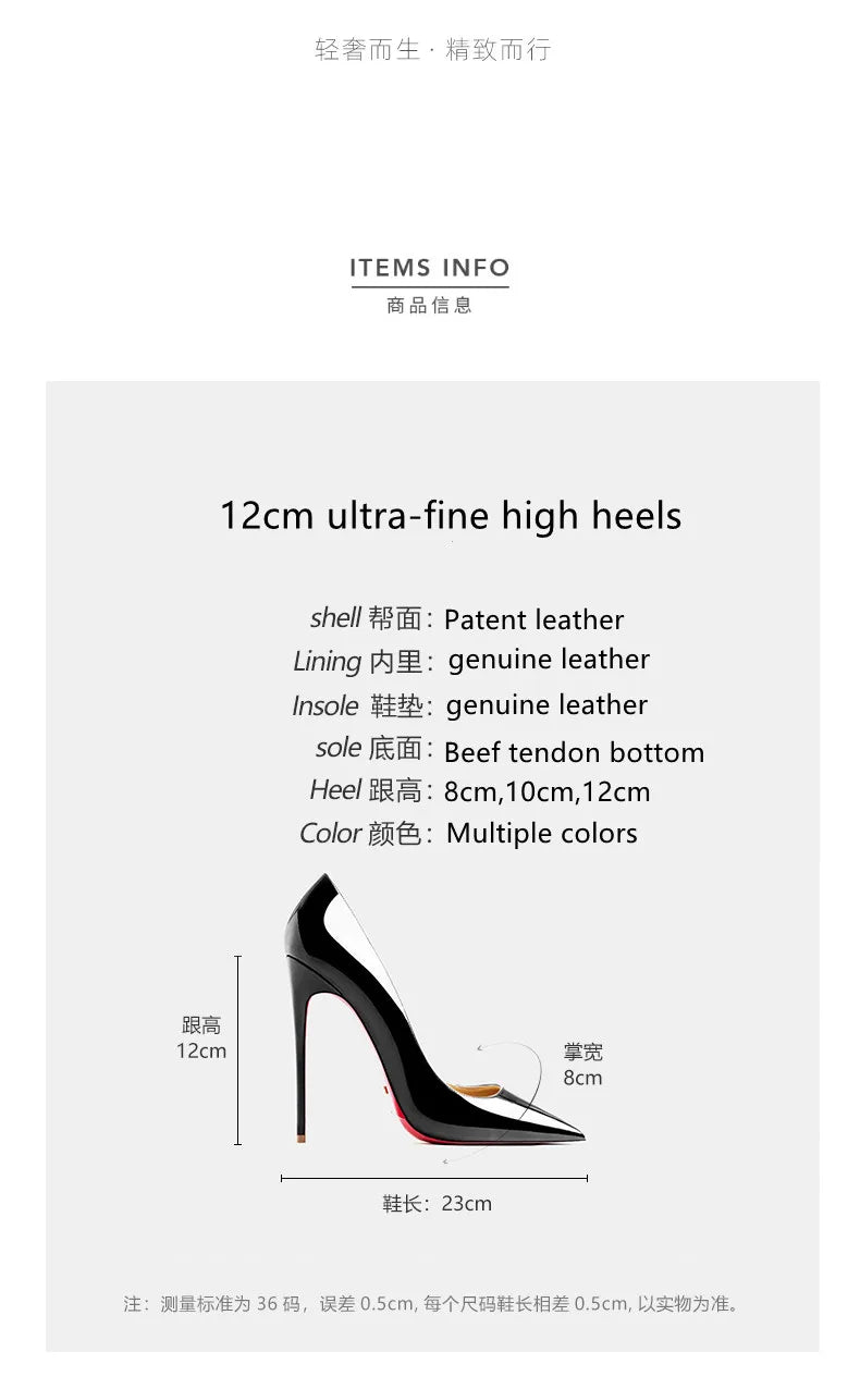 Women heels 2026 leather Heels for women Luxury Brand Pumps Red sole Pointed Toe High Heels Elegant Stiletto Ladies Prom Shoes Pi-Mart