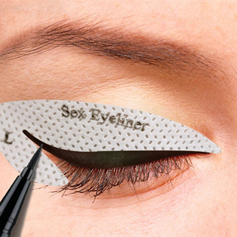 4 Sheets Quick Stencils Eyeliner Eye Makeup Shaping Auxiliary Stickers Eyeshadow Eyebrows Styling Drawing Template Guide Card Pi-Mart