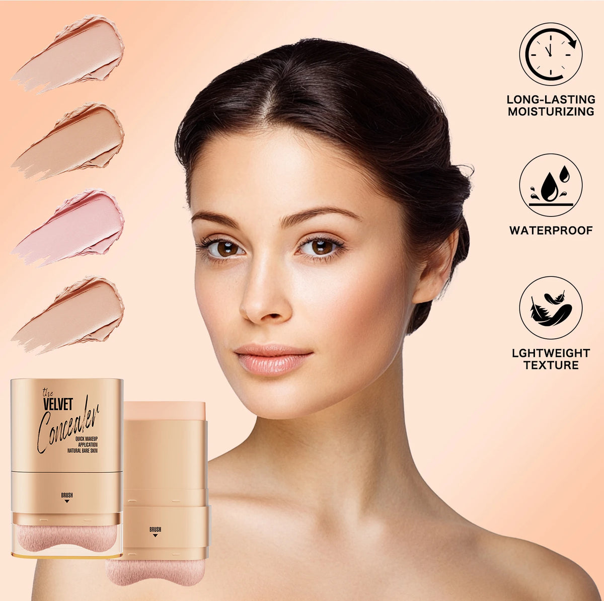 Face Foundation Contour Stick Long-wear Lightweight Brighten Stick Face Concealer Blemish Contouring Beauty Makeup Pi-Mart