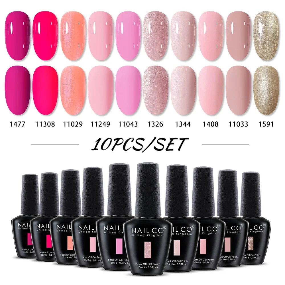 NAILCO 15ml Brown Nails Art Red Color Gel Nail Polish Semi-permanent UV Gel Polish Coffee Manicure Chocolate Hybrid Nail Varnish Tri Light Beauty