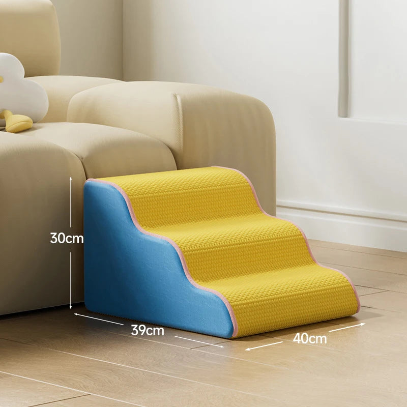 Dog Cat Ramp Ladder 3/4 Step Pet Stair Memory Foam Sponge Dogs Sofa Removable and Washable Training Pet Ramp Stairs Pet Supplies Pi-Mart