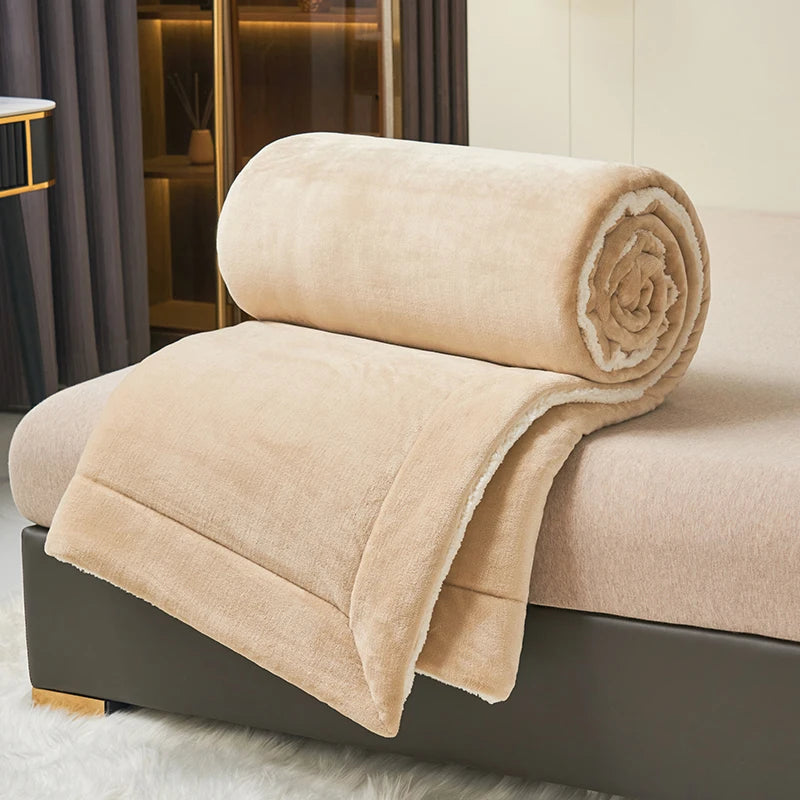 Spring Imitation Lambswool Multi-functional Blanket Queen Blankets for Bed Soft Plush Comfortable Milk Fleece Blanket for Throw Pi-Mart