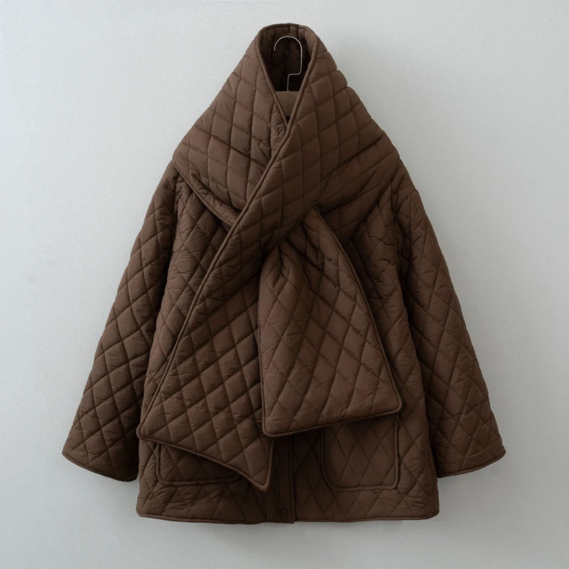 Women Autumn Winter Scarf Jacket Warm parka LadyShow.Store