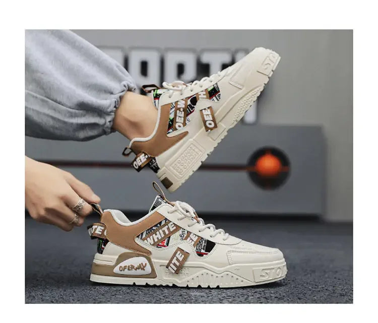Casual Fashion Leather Sneakers New Skateboard Mens Shoes Outdoor Running Sports shoes Hiking Tennis Platform Luxury footwear Pi-Mart