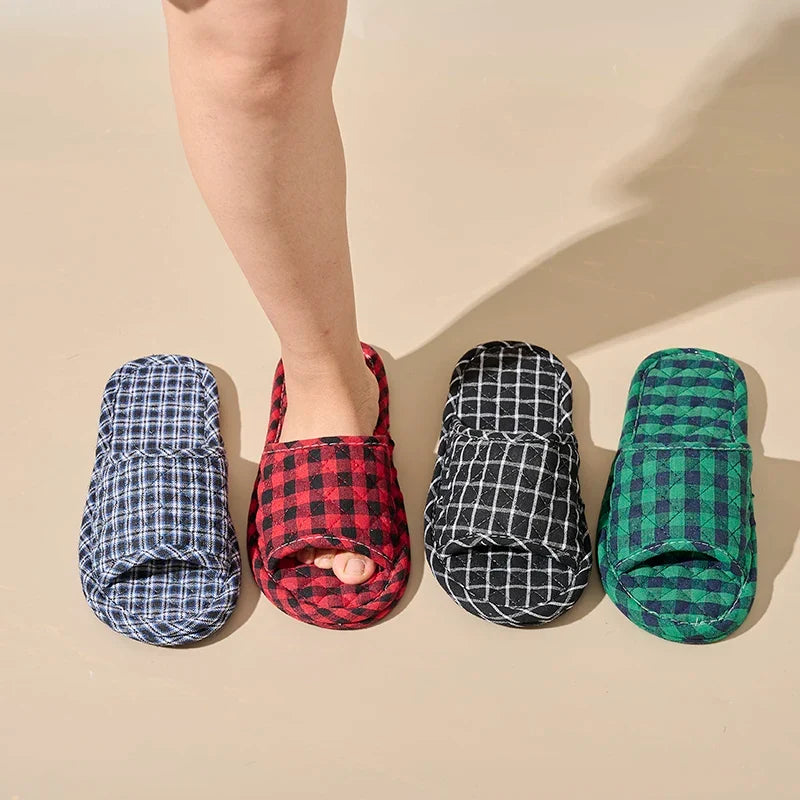 Women Slippers Lightweight Home Shoes Antislip Soft Indoor Fabric Slippers LadyShow.Store
