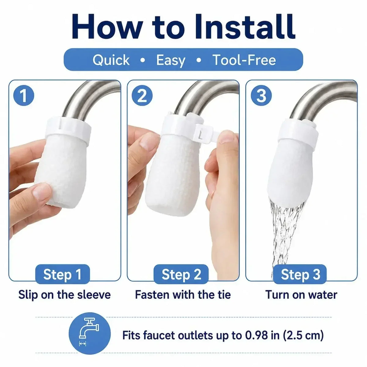 300/30PCS Faucet Filter Cotton Tap Water Filter Bag Faucet Anti Splash Tap Purifier Bag Kitchen Thickened Washable Sediment Bag Pi-Mart