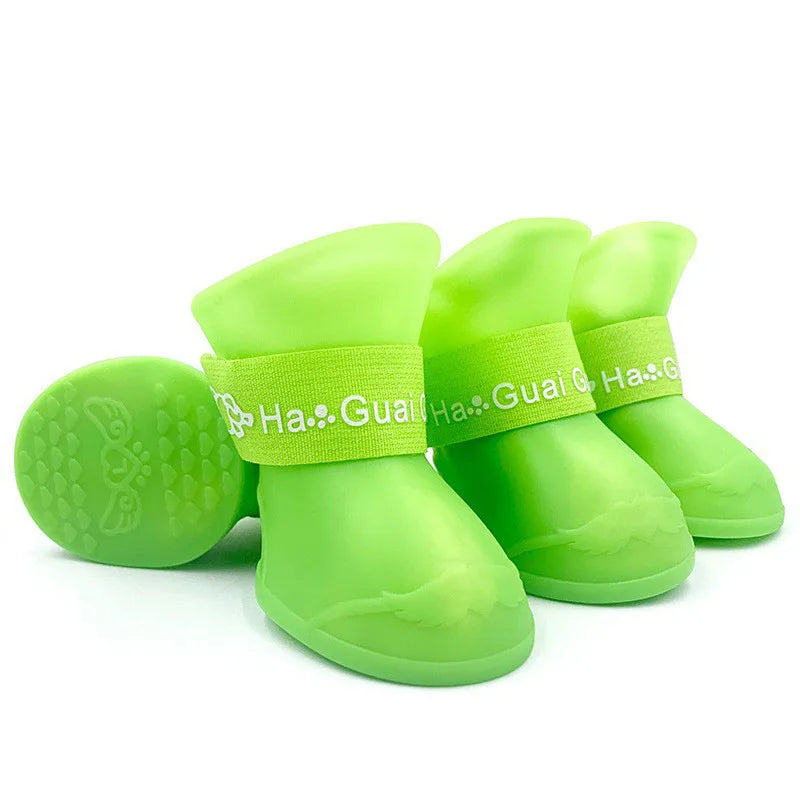 Pet silicone rain shoes anti-dirty non-slip waterproof dog shoes soft bottom footwear small dogs cats teddy Shoes Pi-Mart