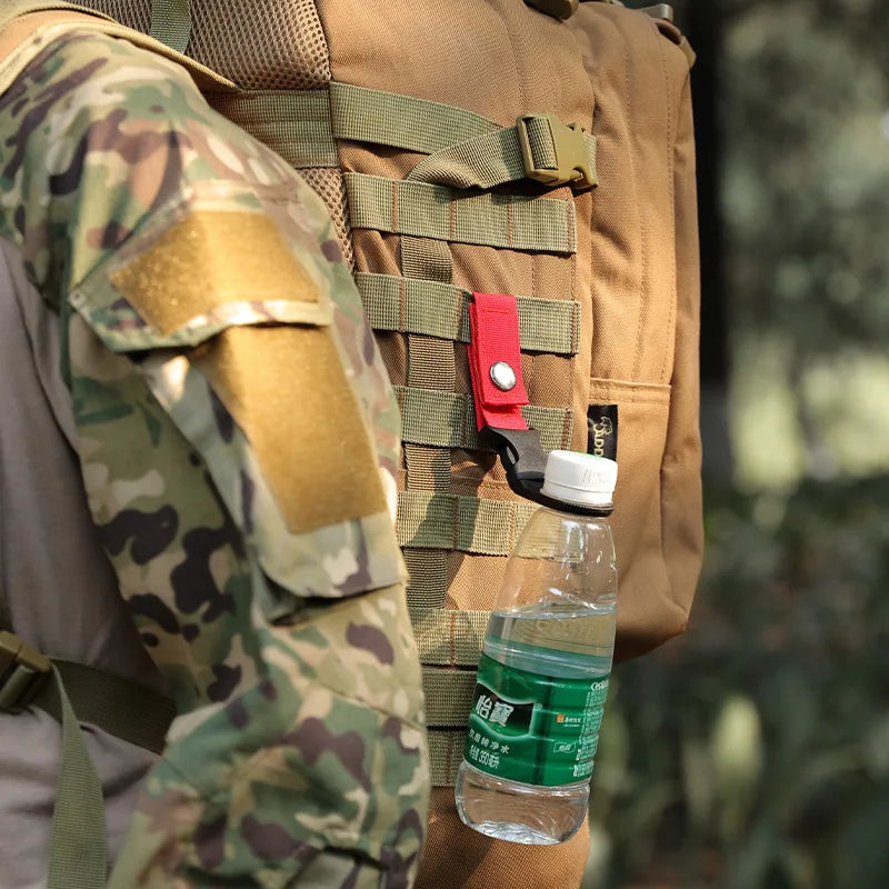 Webbing Water Bottle Holder Climbing Carabiner Belt Backpack Hanger Hooks Clip Multifunction Water Bottle Nylon Buckle Hook Clip Pi-Mart