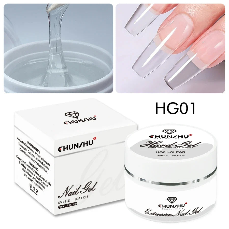 30ML Hard Gel For Nail Extension Milky White Builder Constructor Gel Self Leveling Reinforcement Nail Gels Camouflage Manicure Tri Light Beauty