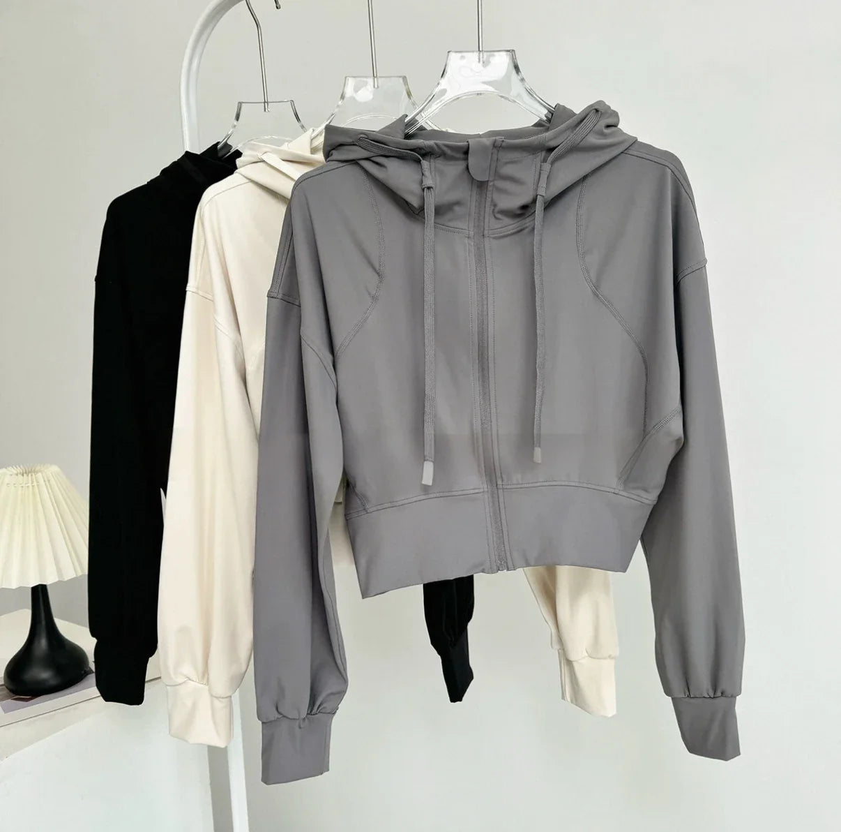 Women's Hooded Running Jacket Cycling Coat Yoga Jogging Shirt Tights Outdoor Sports Gym Clothing Running Wear Sportswear LadyShow.Store