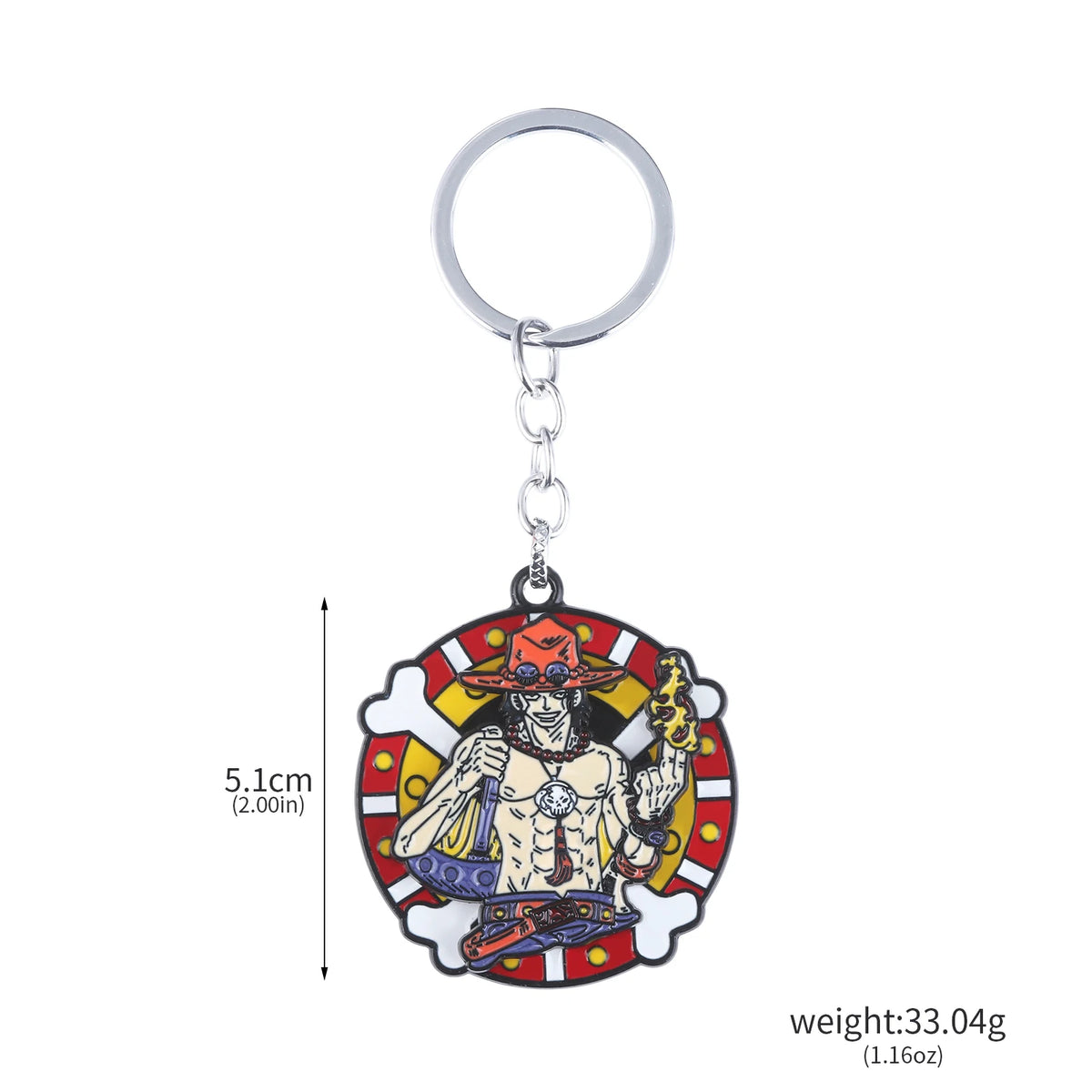 One Piece Luffy Straw Hat Keychain Rotatable Zoro Skull Metal Pendant Role-Playing Decorative Accessories Fan Jewelry Gift Pi-Mart