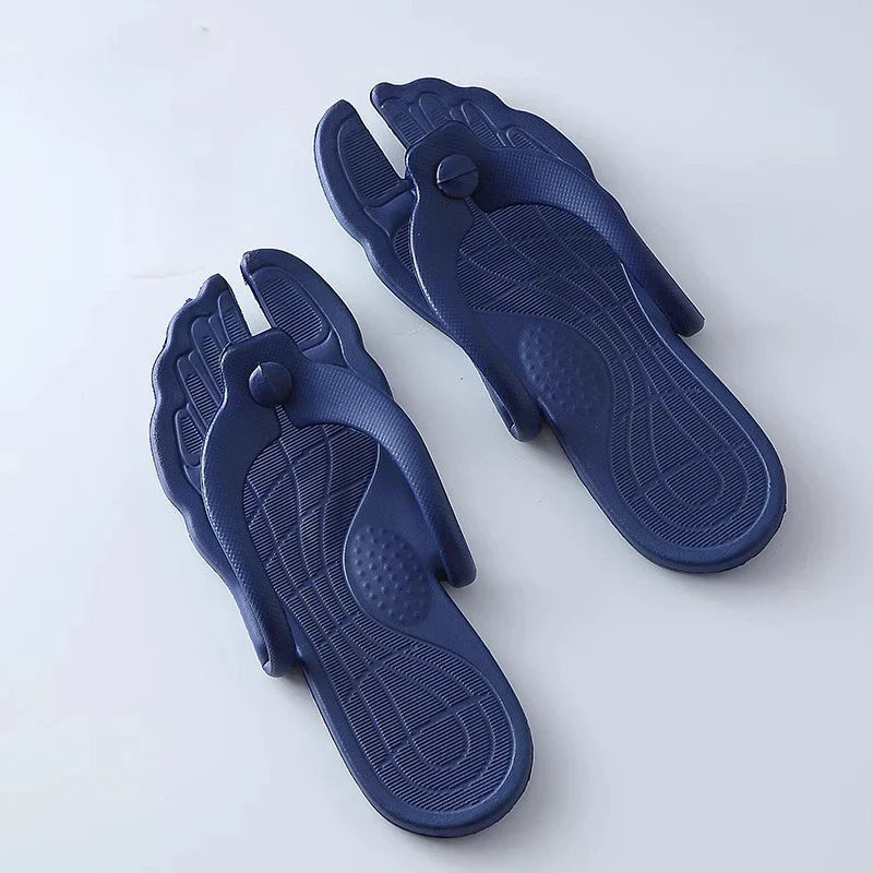 New Summer Folding Flip-Flops Business Trips Travel Portable Lightweight EVA Slippers Soft Bottom Beach Couple Slide Sandals LadyShow.Store