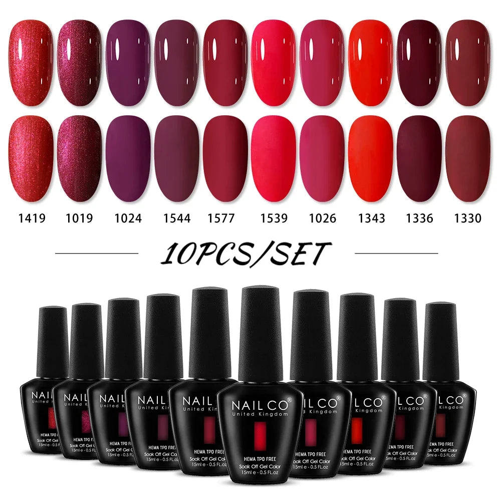 NAILCO 15ml Nails Art Gel Lack Polish Summer Hybrid Nail Varnish Manicure UV Top Coat Base HEMA TPO FREE Esmalte Nail Gel Polish Tri Light Beauty