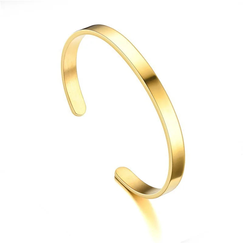 Stainless Steel Silver Color Men Snake Bone Chain Bracelet Simple Non-Fading Open Bracelet For Women Fashion Hip Hop Jewelry Pi-Mart