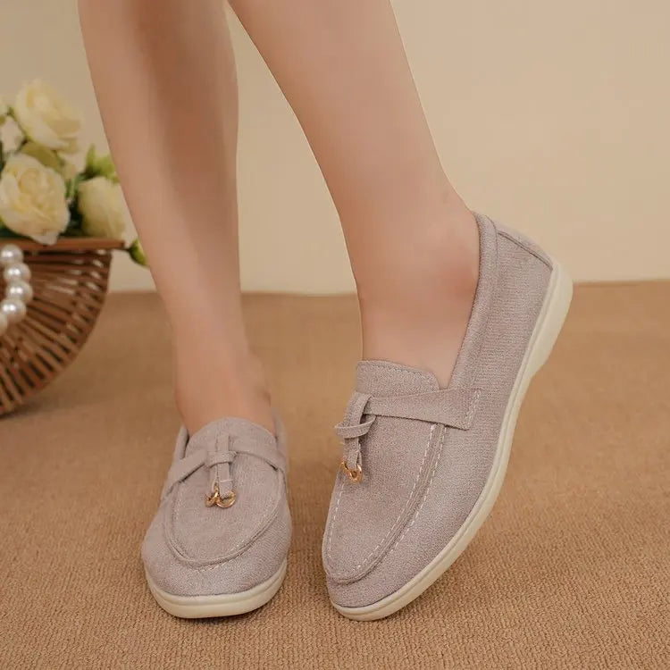 Comfortable Spring and Autumn New Large Size Soft Sole Women's Shoes British Style Fashion Flat Shoes Comfortable Casual Shoes Pi-Mart