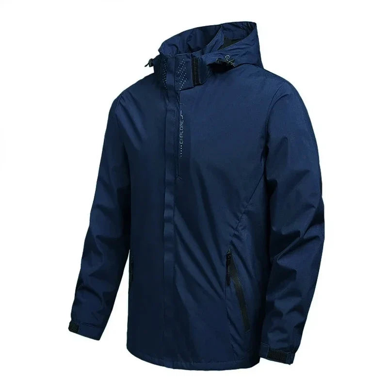 Men's Outdoor Waterproof Raincoat Lightweight Cycling Coat with Hood Streetwear Hiking Windproof Jacket Climbing Outdoor Jackets LadyShow.Store