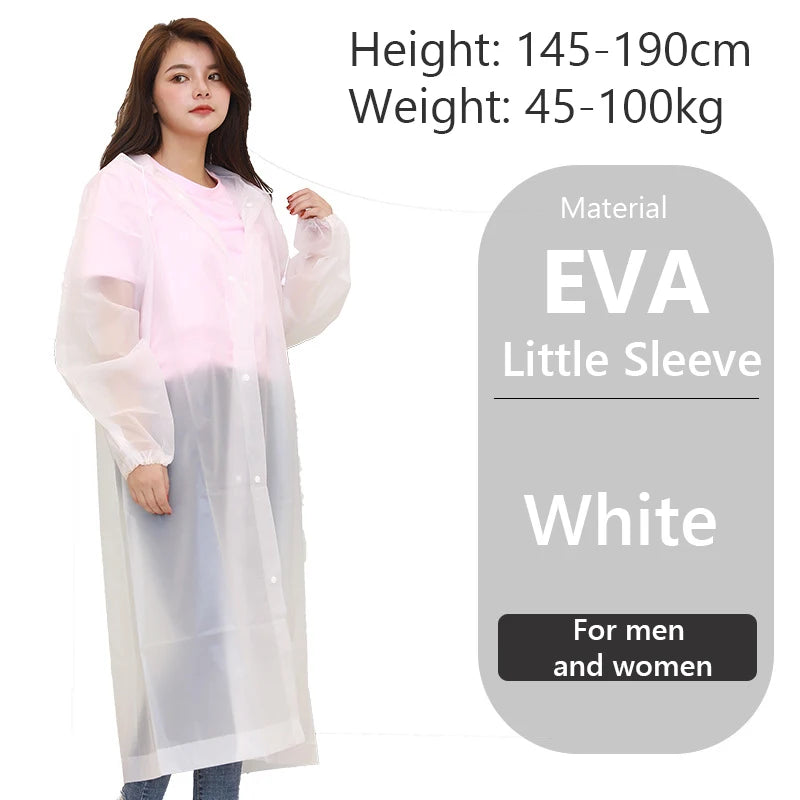 Raincoat Women Men Impermeable Thickened Waterproof Raincoat Tourism Outdoor Hiking Rain Poncho Raincoat Hooded Rain Coat Pi-Mart