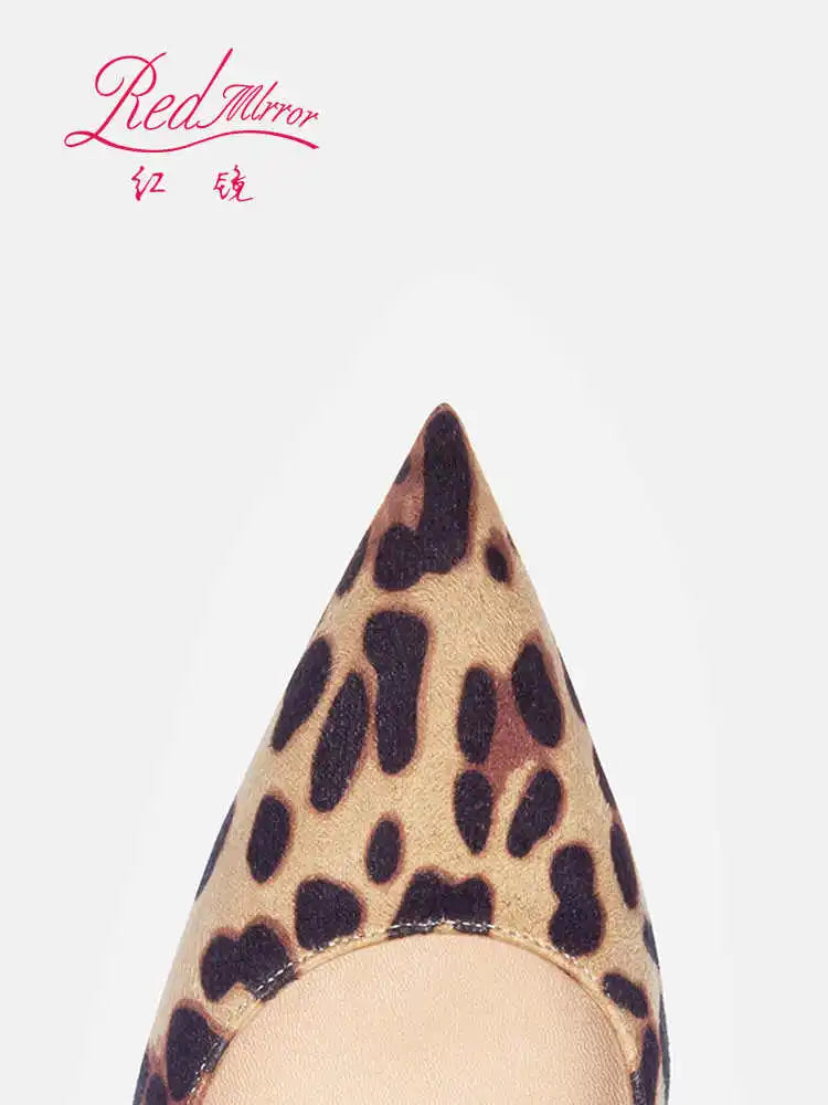 Elegant Women Heeled Luxury Brand Leopard Print Heels 2026 Trend Red Shiny Bottoms Pointed Toe Pumps Prom Ladies Shoes Women 8cm Pi-Mart