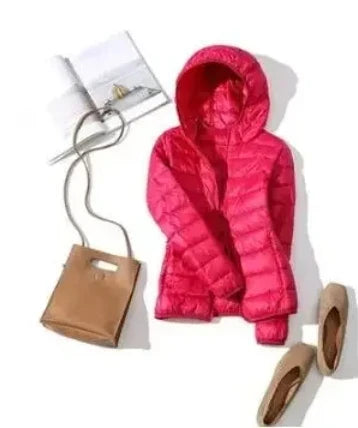 8XL Cheap Ultra Light Down Winter Warm Hooded Feather Puffer Jacket For Girl Short Spring Autumn Coat Female Women Big Size Duck LadyShow.Store