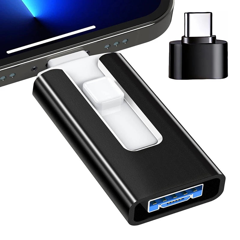 4 In1 OTG Micro USB 3.0  Flash Drive  Dual purpose Android TYPE-C Pen Drive Mobile Micro USB Memory Stick Drive Free For iPhone Pi-Mart