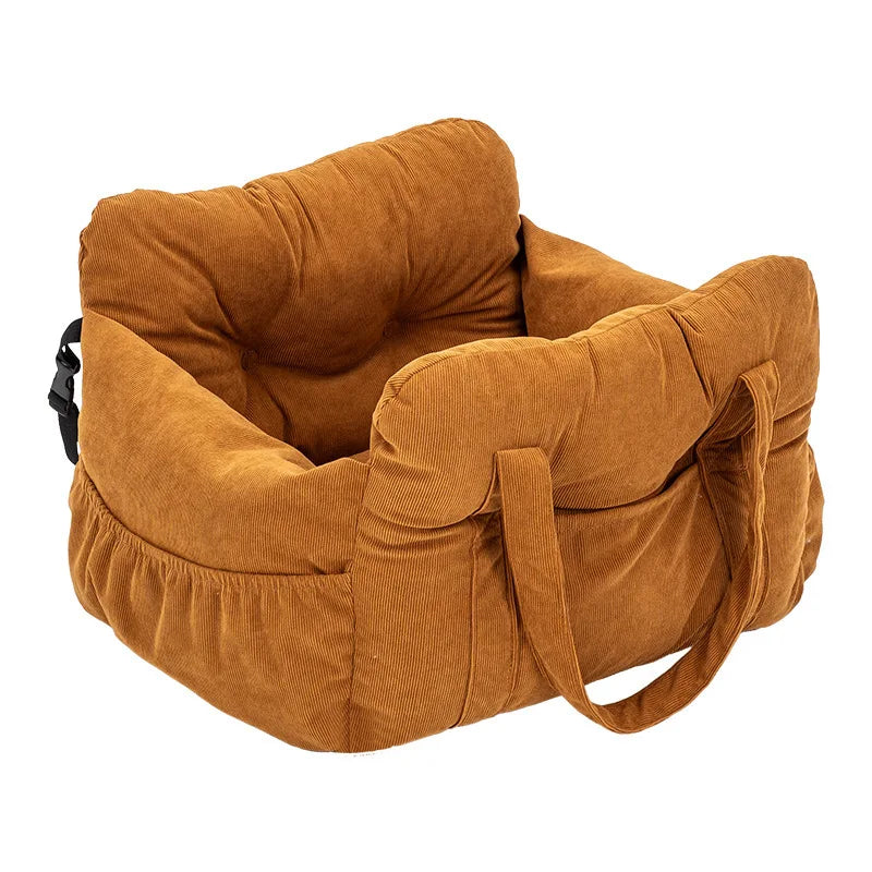 Dog Car Seat with Safety Belt - Non-Slip Pet Car Bed for Small Dogs, Washable Travel Carrier with Secure Straps for Safe Car Pi-Mart