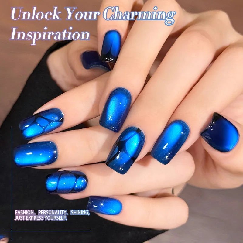 BORN PRETTY HEMA TPO FREE 10ml Rhine Lake Blue Cat Magnetic Gel Polish Semi  Permanent Soak Off UV Gel Nail Art Varnish Manicure Tri Light Beauty