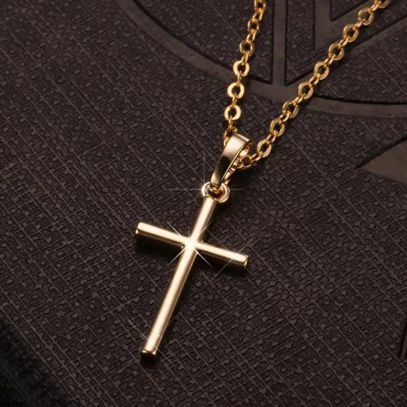 Fashion Christian Jesus Cross Necklaces Silver Color Long Chain Simple Pendants For Women Men Jewelry Gifts Dropshipping Pi-Mart