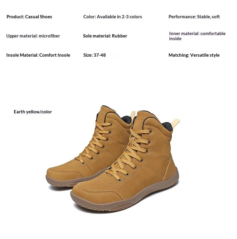 2026 New Unisex Sports Shoes Lightweight And Non Slip Walking Shoes Comfortable High Top Solid Color High-Quality Hiking Shoes Pi-Mart