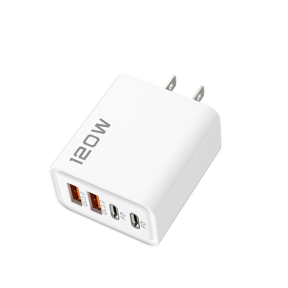 120W USB Type C Charger Mobile Phone Fast Charger Adapter For iPhone Samsung Xiaomi Quick Charge 3.0 EU/US/UK Plug Wall Charger Pi-Mart